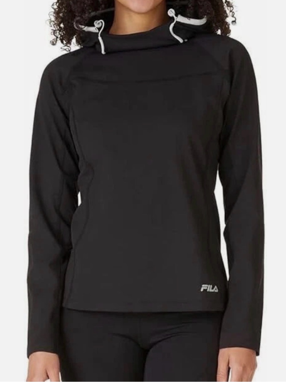 Fila Women's Hoodie Midweight Training Pullover Black Sz XL NWT